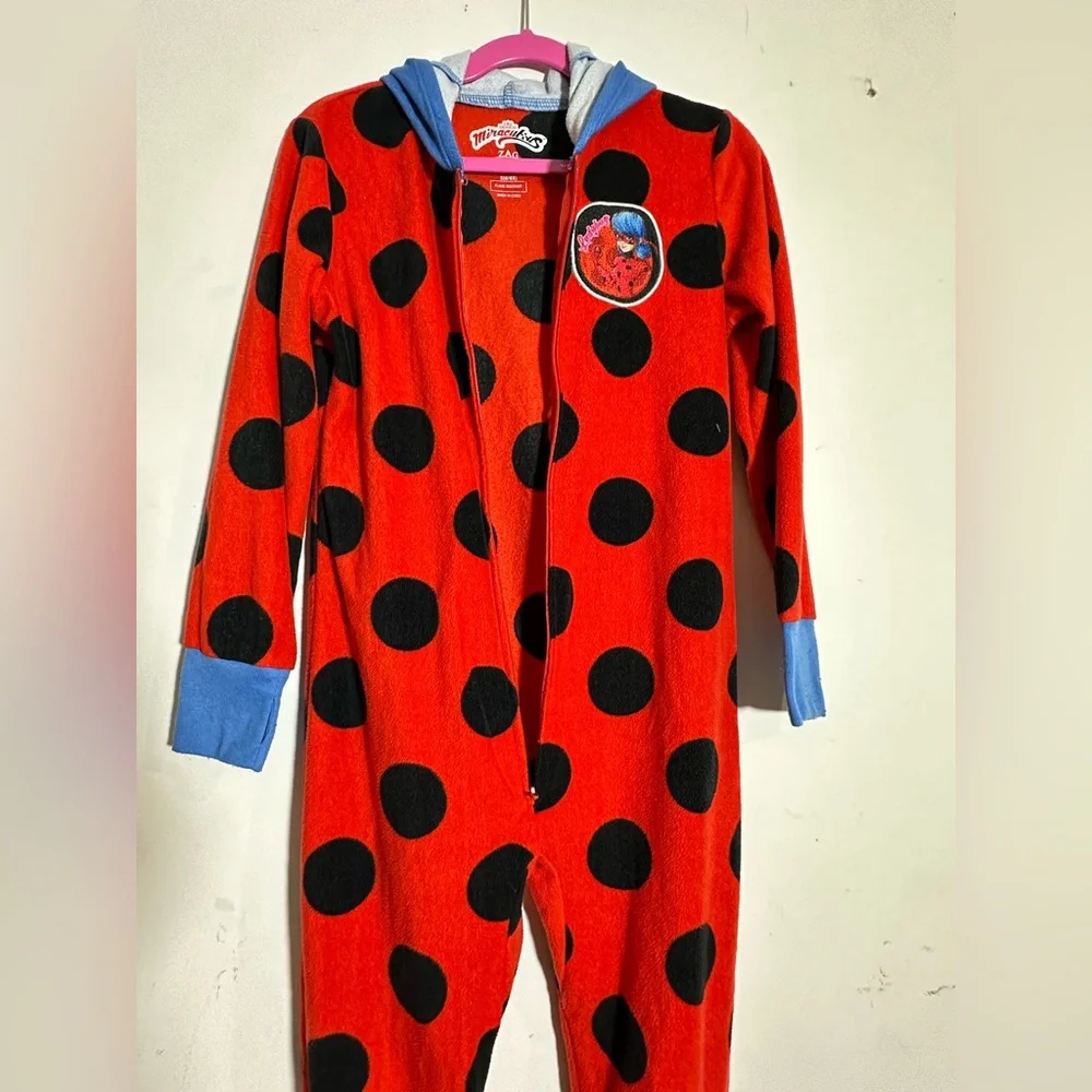 Miraculous Ladybug Cosplay Pajama Jumpsuit footie Costume Kids‎ Size S 6 6X